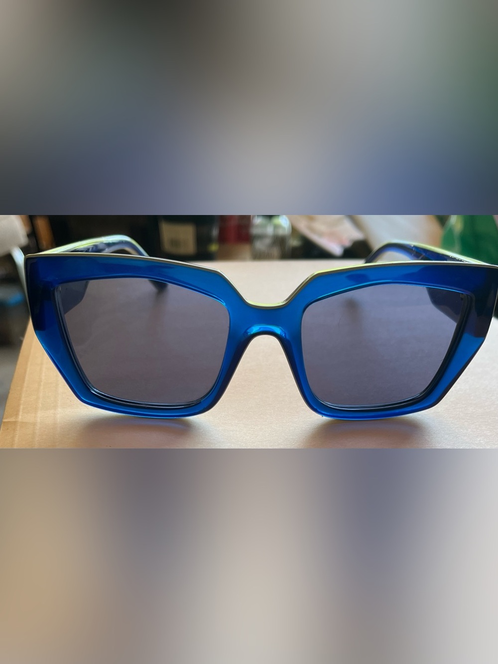 KARL LAGERFELD Blue Oversized Square Sunglasses w/ Case